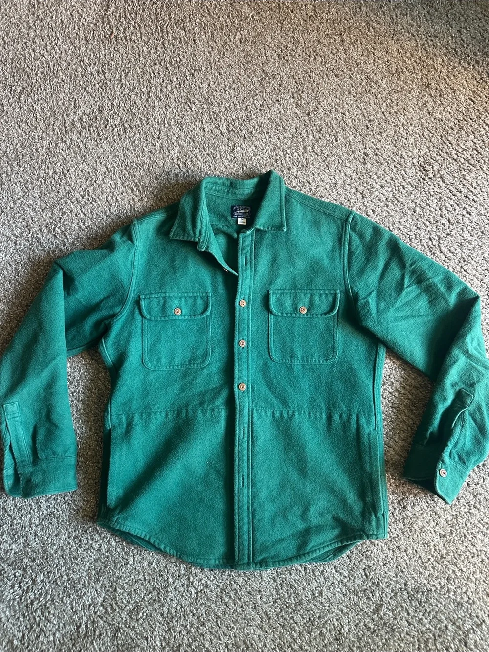 J. Crew Green Button Front Shirt Jacket